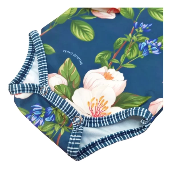 Malla Uv Traje De Baño Mini Anima Bebe Flores Silvestre Azul - Imagen 2