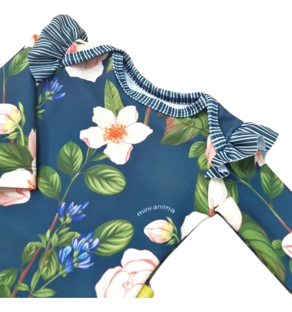 Malla Uv Traje De Baño Mini Anima Bebe Flores Silvestre Azul - Imagen 3